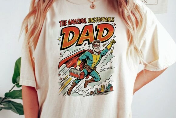 Amazing Dad Superhero Comic Design: A Bold Graphic Asset