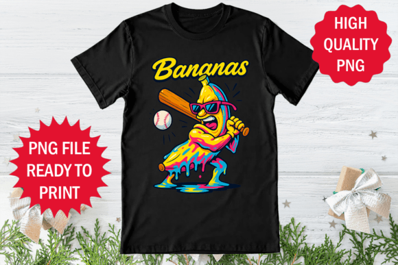 Baseball Player Banana Kick: Dynamic Graphic Design for Modern Apparel