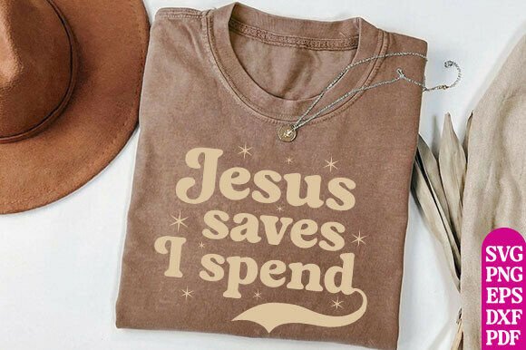 Christian Fall SVG Shirt Design: Jesus Saves Creative Assets