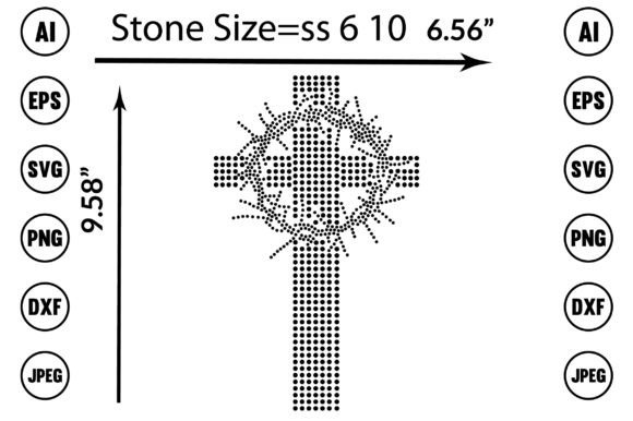 Elevate Your Visual Design with a Jesus and Crown Rhinestone Design