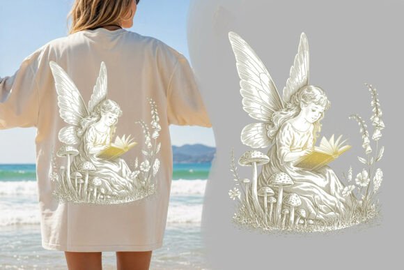 Enchant Your Designs with Fairy Reading Book PNG Art