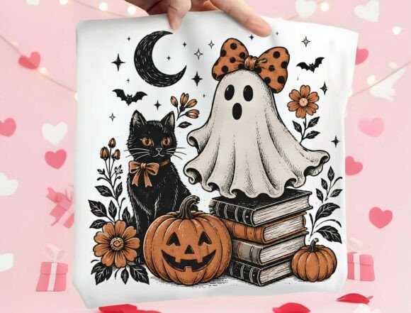 Enchanting Bookish Spooky Sublimation Design for Autumn