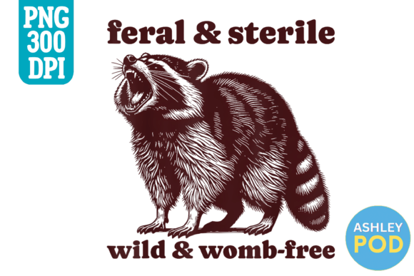 Feral Steril Raccoon PNG Design: A Bold Graphic Asset