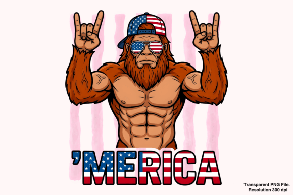 Funny Patriotic Bigfoot Design Png: A Creative Asset