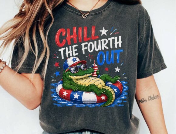 Hilarious Alligator Sublimation Design for the 4th