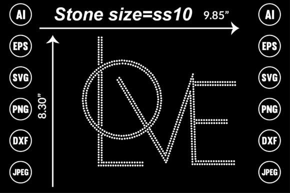 Love Rhinestone Design: A Sparkling Graphic Asset