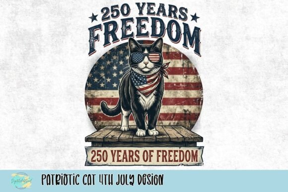 Patriotic Cat 4th July Design: A Creative Asset for Festive Branding