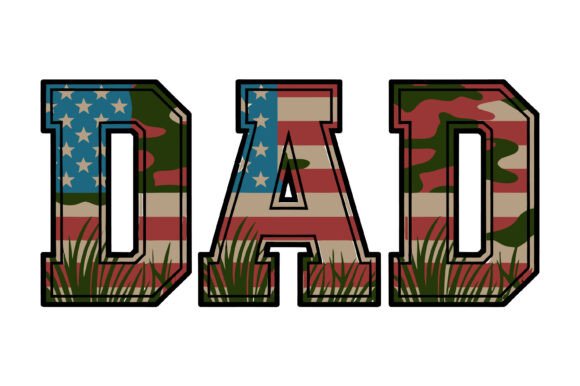 Patriotic Dad Camo Design: A Bold Graphic Asset