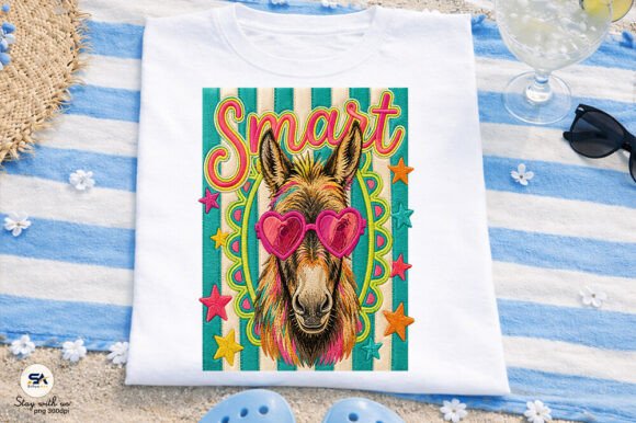 Smart Donkey Striped Preppy PNG Design: A Modern Visual Asset