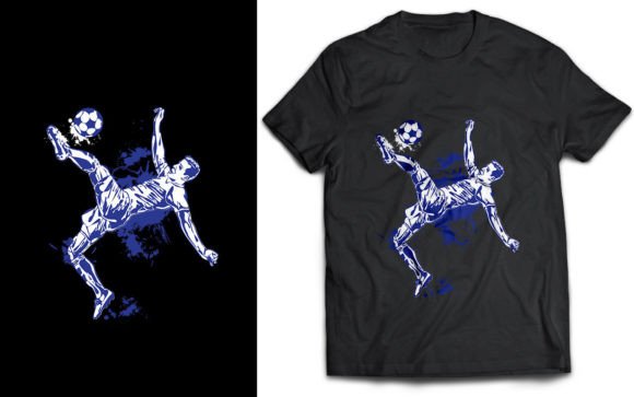 Soccer Player Kick T-shirt SVG Design: Dynamic Vector Art