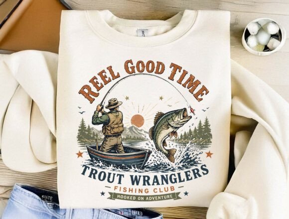 Vintage Fishing Club Sublimation Design: A Timeless Graphic Asset