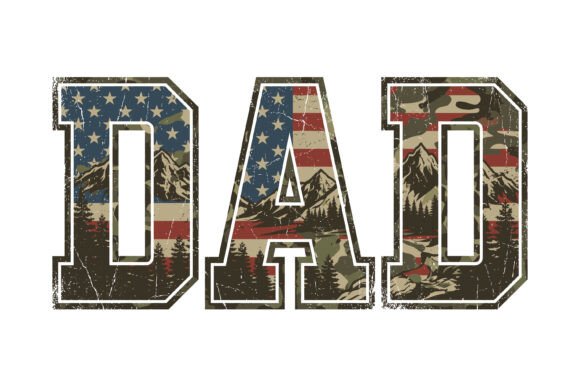 Vintage Patriotic Dad Design: A Timeless Graphic Asset