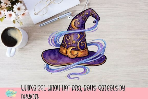 Whimsical Witch Hat PNG: Elevate Your Boho Astrology Designs