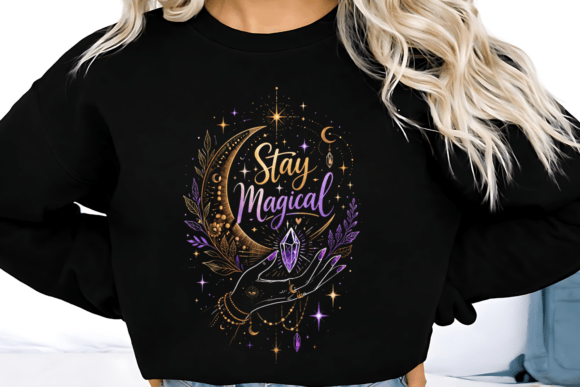 Witchy Crystal Design Stay Magical PNG: A Design Asset